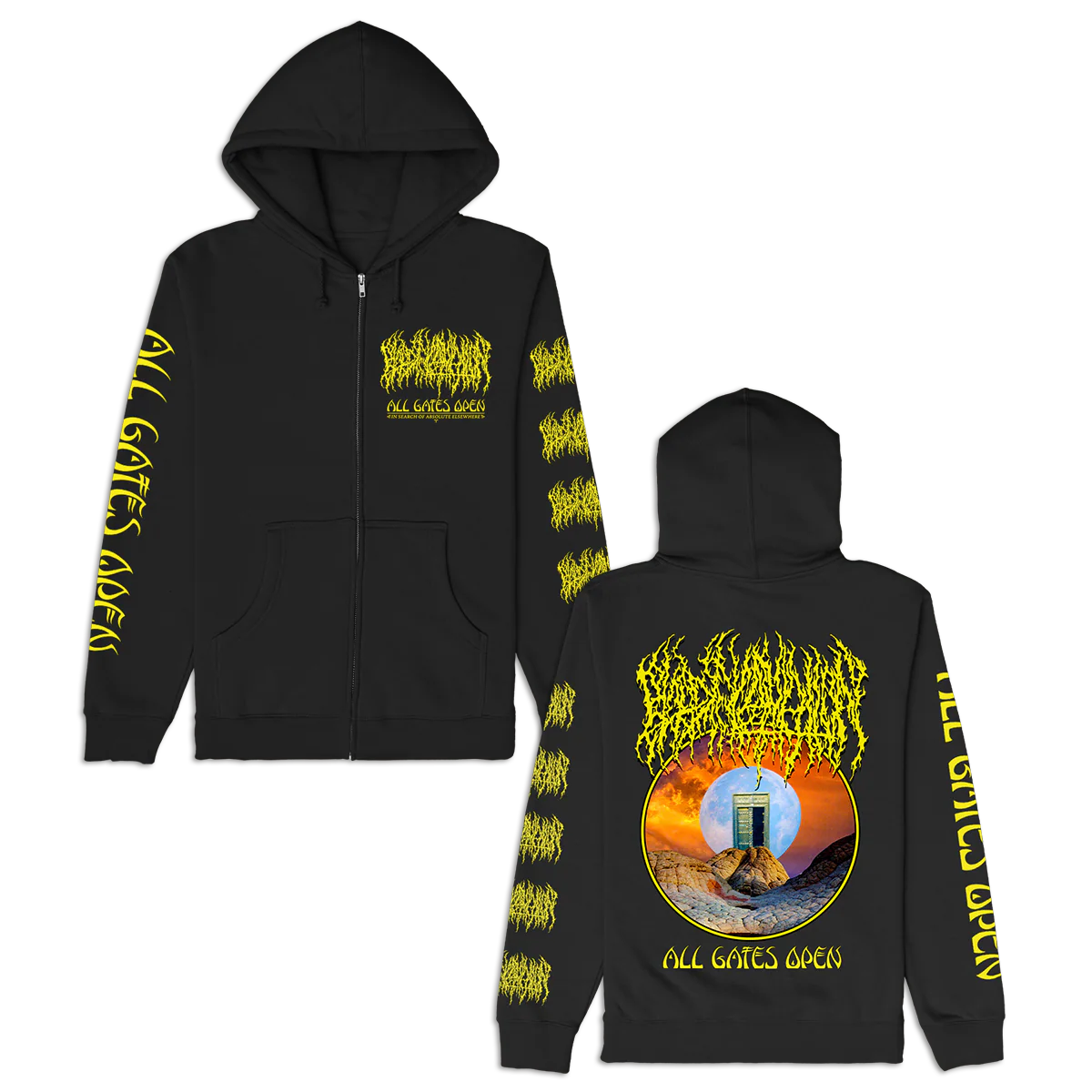 All Gates Open Zip Up Hoodie (Black)