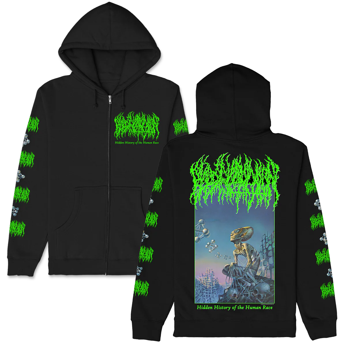 Hidden History Zip Up Hoodie (Black)