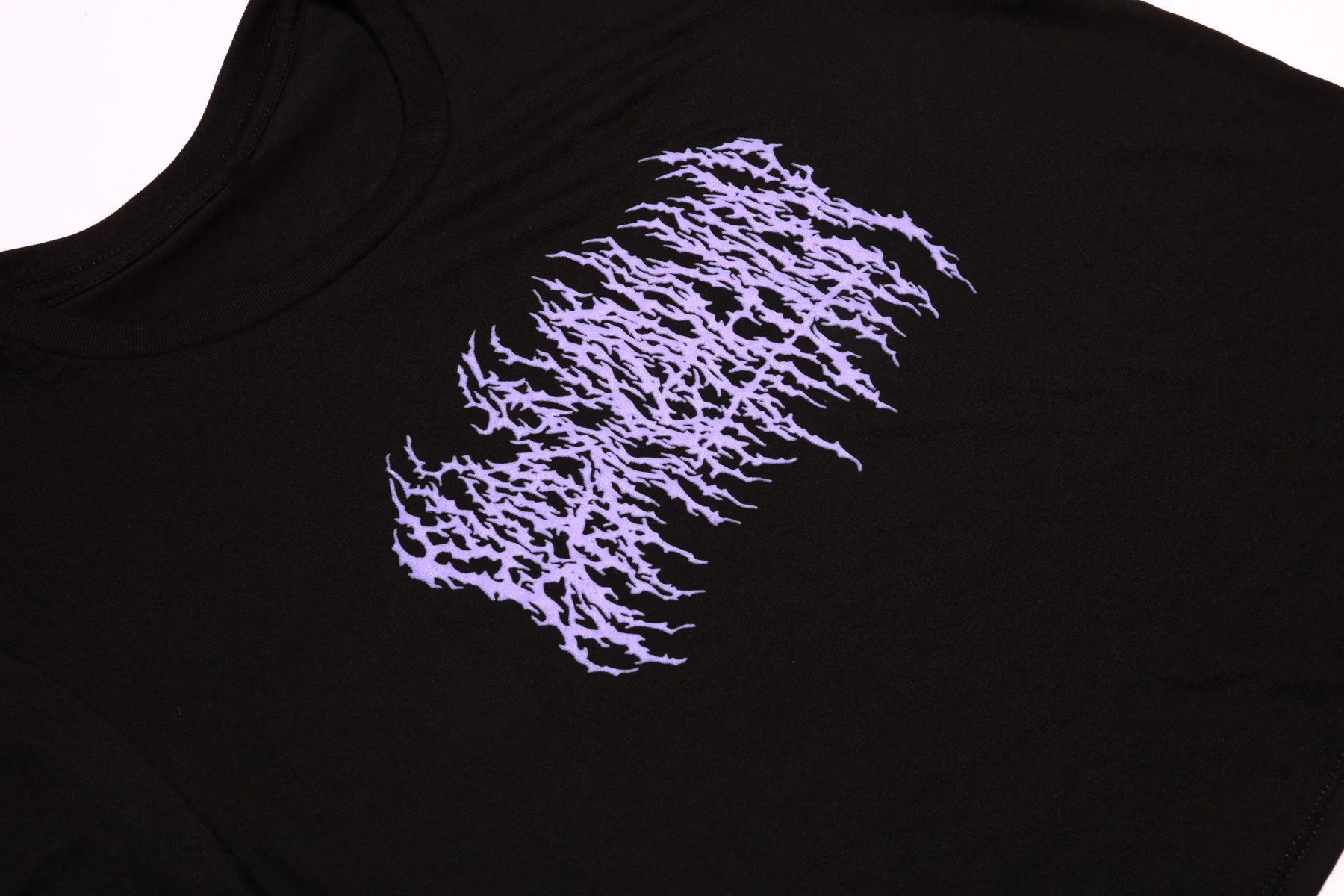 Purple Logo Women's Crop Top (Black) - Image 2