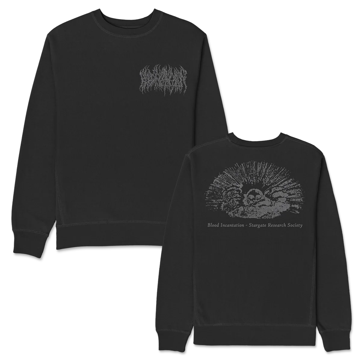 Reflective Stargate Research Society Crewneck Sweatshirt (Black)