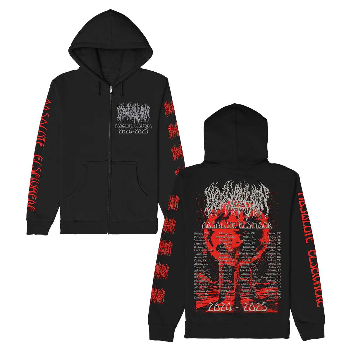 World Tour 2024-2025 Zip Up Hoodie (Black)